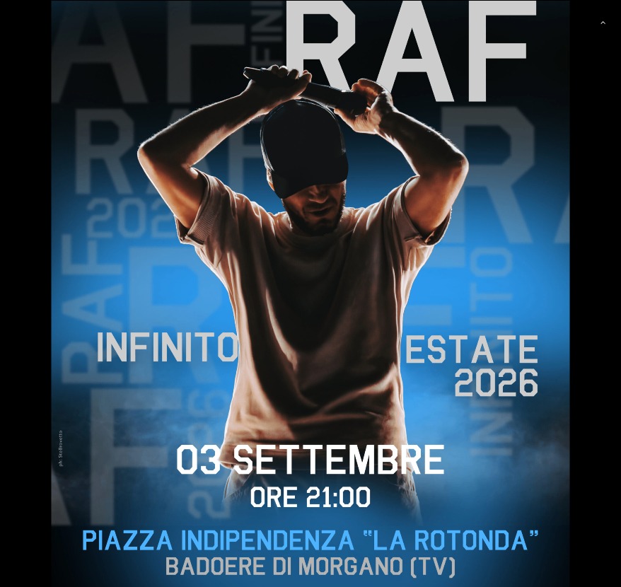 Poster RAF Infinito Tour — 3 Settembre 2026 a Badoere di Morgano